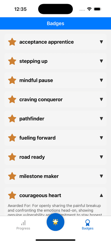 Badges Screen